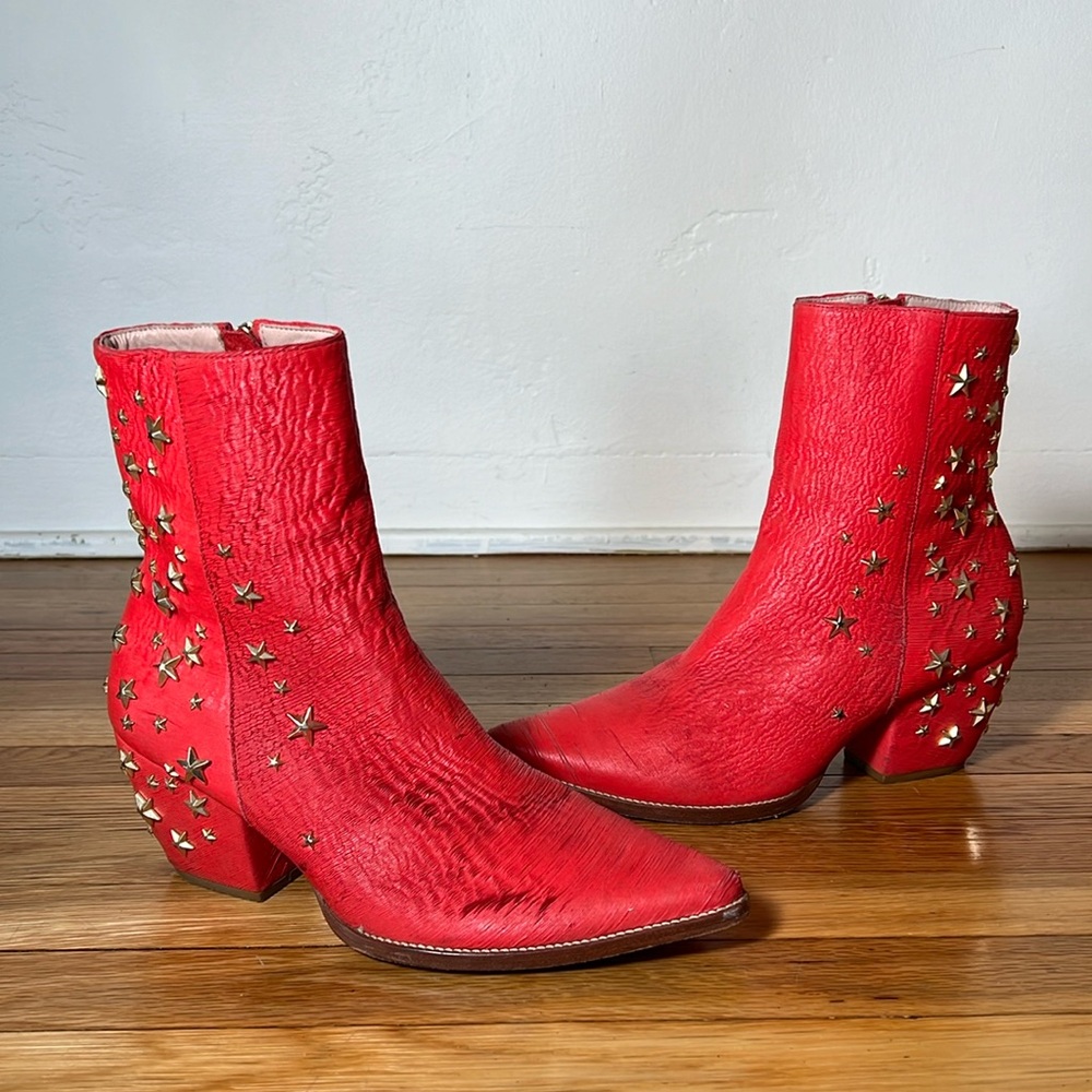 Matisse x Kate Bosworth - Charlotte Red Leather Boot | Size 7
